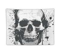 LLUTSNTH Simple Skull Graphic Tapestry with Hanging Kit, Vintage Aesthetic Tapestry Wall Hanging for Bedroom Living Room Dorm Decor, Bohemian Personalized Backdrop for Home Decoration 30"x40"