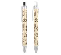 LLUTSNTH Sketch Style Vegetables Ballpoint Pens Black Medium Point 0.55mm Ball Point Pen Retractable Office Pens with Super Soft Grip Writing Ink Pen for Men Women 2 PCS