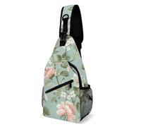 LLUTSNTH Sling Bag for Travel & Hiking, A Reindeer Standing Crossbody Chest Pack Fanny Pack with Adjustable Strap, Floral Pattern Style, 38x20cm
