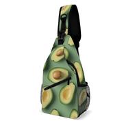 LLUTSNTH Sling Bag for Travel & Hiking, A Reindeer Standing Crossbody Chest Pack Fanny Pack with Adjustable Strap, Green Pattern, 38x20cm