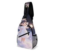 LLUTSNTH Sling Bag for Travel & Hiking, Angelic Little Girl Crossbody Chest Pack Fanny Pack with Adjustable Strap, Angelic Little Girl, 38x20cm, Angelic Little Girl