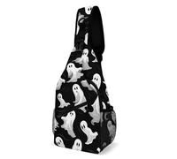 LLUTSNTH Sling Bag for Travel & Hiking, Animal Pit Bull Crossbody Chest Pack Fanny Pack with Adjustable Strap, Halloween Goth, 38x20cm