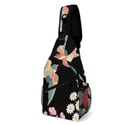 LLUTSNTH Sling Bag for Travel & Hiking, Animal Pit Bull Crossbody Chest Pack Fanny Pack with Adjustable Strap, Two Colorful Flying Birds, 38x20cm