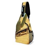 LLUTSNTH Sling Bag for Travel & Hiking, Colorful Frog Crossbody Chest Pack Fanny Pack with Adjustable Strap, Desert Cactus, 38x20cm, Desert Cactus