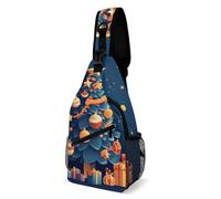 LLUTSNTH Sling Bag for Travel & Hiking, English Bulldogs Crossbody Chest Pack Fanny Pack with Adjustable Strap, Gifts Under the Christmas Tree, 38x20cm