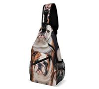 LLUTSNTH Sling Bag for Travel & Hiking, English Bulldogs Crossbody Chest Pack Fanny Pack with Adjustable Strap, English Bulldogs, 38x20cm
