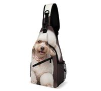LLUTSNTH Sling Bag for Travel & Hiking, English Bulldogs Crossbody Chest Pack Fanny Pack with Adjustable Strap, French Poodle, 38x20cm
