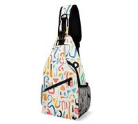 LLUTSNTH Sling Bag for Travel & Hiking, English Bulldogs Crossbody Chest Pack Fanny Pack with Adjustable Strap, Fun Colorful Patterns, 38x20cm