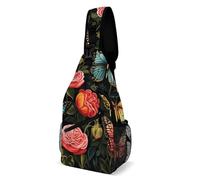 LLUTSNTH Sling Bag for Travel & Hiking, Flag of Venezuela Crossbody Chest Pack Fanny Pack with Adjustable Strap, Many Beautiful Butterflies, 38x20cm