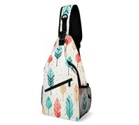 LLUTSNTH Sling Bag for Travel & Hiking, Flower And Leaf Pattern Crossbody Chest Pack Fanny Pack with Adjustable Strap, Coral and Teal Arrows, 38x20cm, Coral and Teal Arrows