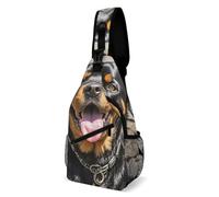 LLUTSNTH Sling Bag for Travel & Hiking, Graffiti Hip Hop Crossbody Chest Pack Fanny Pack with Adjustable Strap, Rottweiler Dogs Tongue Head, 38x20cm, Rottweiler Dogs Tongue Head