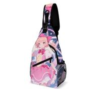 LLUTSNTH Sling Bag for Travel & Hiking, Modern Bouquet Leaves Crossbody Chest Pack Fanny Pack with Adjustable Strap, Pink Magic Girl, 38x20cm, Pink Magic Girl