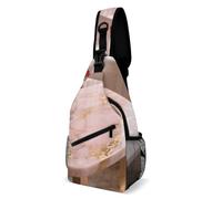 LLUTSNTH Sling Bag for Travel & Hiking, Rainforest Hydrangea Crossbody Chest Pack Fanny Pack with Adjustable Strap, Rose Gold Marble, 38x20cm, Rose Gold Marble