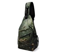 LLUTSNTH Sling Bag for Travel & Hiking, Tropical Beach Crossbody Chest Pack Fanny Pack with Adjustable Strap, Tropical Plants Monkey, 38x20cm, Tropical Plants Monkey
