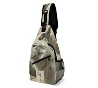 LLUTSNTH Sling Bag for Travel & Hiking, Two Flower Roosters Crossbody Chest Pack Fanny Pack with Adjustable Strap, Wolves and Their Home, 38x20cm