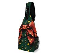 LLUTSNTH Sling Bag for Travel & Hiking, Two Flower Roosters Crossbody Chest Pack Fanny Pack with Adjustable Strap, Wrapping Paper With Bow, 38x20cm
