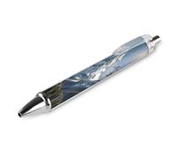 LLUTSNTH Spectacular Snowy Mountains Ballpoint Pens Black Medium Point 0.55mm Ball Point Pen Retractable Office Pens with Super Soft Grip Writing Ink Pen for Men Women 1 PCS