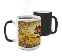 LLUTSNTH Squirrel Ginkgo Branch Color Changing Mug Heat Changing Coffee Cup Funny Magic Mug Novelty Heat Sensitive Coffee Mugs for Men Women Office Christmas Birthday Gift 11 Oz