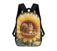 LLUTSNTH Squirrel in Sunflower 17 Inch Laptop Backpack for Men Women Travel Daypack with Pockets Work Bag for Office