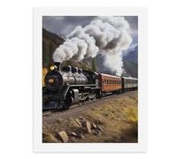 LLUTSNTH Steam Locomotive Train Paint by Numbers Kits for Adults DIY Beginners Paint by Number Kits on Canvas Digital Oil Number Painting, Easy Canvas Art Print Kit for Home Decor Gift 40x30cm