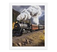 LLUTSNTH Steam Locomotive Train Paint by Numbers Kits for Adults DIY Beginners Paint by Number Kits on Canvas Digital Oil Number Painting, Easy Canvas Art Print Kit for Home Decor Gift 50x40cm