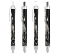LLUTSNTH Steam Train Ballpoint Pens Black Medium Point 0.55mm Ball Point Pen Retractable Office Pens with Super Soft Grip Writing Ink Pen for Men Women 4 PCS
