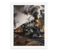 LLUTSNTH Steam Train Paint by Numbers Kits for Adults DIY Beginners Paint by Number Kits on Canvas Digital Oil Number Painting, Easy Canvas Art Print Kit for Home Decor Gift 40x30cm