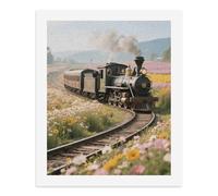 LLUTSNTH Steam Train Paint by Numbers Kits for Adults DIY Beginners Paint by Number Kits on Canvas Digital Oil Number Painting, Easy Canvas Art Print Kit for Home Decor Gift 50x40cm