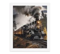 LLUTSNTH Steam Train Paint by Numbers Kits for Adults DIY Beginners Paint by Number Kits on Canvas Digital Oil Number Painting, Easy Canvas Art Print Kit for Home Decor Gift 50x40cm