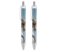 LLUTSNTH Steampunk Dragon Ballpoint Pens Black Medium Point 0.55mm Ball Point Pen Retractable Office Pens with Super Soft Grip Writing Ink Pen for Men Women 2 PCS