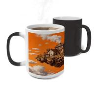 LLUTSNTH Steampunk Fantasy World Color Changing Mug Heat Changing Coffee Cup Funny Magic Mug Novelty Heat Sensitive Coffee Mugs for Men Women Office Christmas Birthday Gift 11 Oz