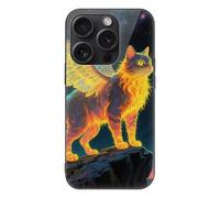 LLUTSNTH Strange Creature for iPhone 15/Pro Case Durable Shockproof Glass Protective Cover with Cute Pattern Design Protection for Women & Men Black