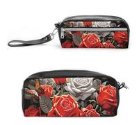 LLUTSNTH Sun-Soaked Colors Pencil Case - Large Capacity Pen Pouch Aesthetic Makeup Bag with Zipper Leather Pencil Bag for Stationery, Art Supplies, Travel Essentials