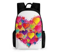 LLUTSNTH Sunflower Pets Backpack with Pocket - 15.6-inch Laptop Sleeve Bag Casual Daypack for Work And Travel, Colourful Heart, 42x30.5cm, Daypack Backpacks
