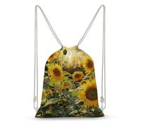 LLUTSNTH Sunflowers after Rain Drawstring Backpack for Women - Large Canvas Sackpack, Gym Sport Travel Bag, Drawstring Bags