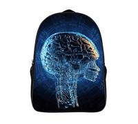 LLUTSNTH Sunflowers after Rain Laptop Backpack for Men & Women Travel Daypack with Pockets, Work Bag for Office 16 In, Artificial Intelligence Brain, 40x28x16cm