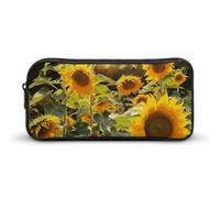 LLUTSNTH Sunflowers after Rain Pencil Case - Large Capacity Pencil Pouch Aesthetic Makeup Bag with Zipper for Stationery, Art Supplies, Travel Essentials