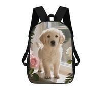 LLUTSNTH Sunny Windowsill Dog 17 Inch Laptop Backpack for Men Women Travel Daypack with Pockets Work Bag for Office
