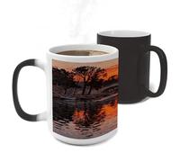LLUTSNTH Sunset Bridge Reflection Color Changing Mug Heat Changing Coffee Cup Funny Magic Mug Novelty Heat Sensitive Coffee Mugs for Men Women Office Christmas Birthday Gift 11 Oz