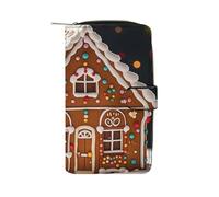 LLUTSNTH Sweet Gingerbread House Travel Wallet Slim Leather Wallets Clutch Organizer Purse Coin Pocket for Men Women