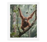 LLUTSNTH Swinging Orangutan Paint by Numbers Kits for Adults DIY Beginners Paint by Number Kits on Canvas Digital Oil Number Painting, Easy Canvas Art Print Kit for Home Decor Gift 50x40cm