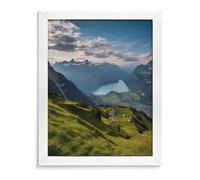 LLUTSNTH Switzerland Alps Diamond Painting Kits for Adults 5D DIY Drill Diamond Art Kits Arts and Crafts for Beginners Sparkling Home Wall Decor Painting for Living Room Bedroom White Wood 40 * 50cm