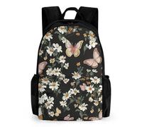 LLUTSNTH Tabby Cat Pictures Backpack with Pocket - 15.6-inch Laptop Sleeve Bag Casual Daypack for Work And Travel, Various Butterflies and Daisies, 42x30.5cm, Daypack Backpacks