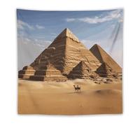 LLUTSNTH Tapestry with Hanging Kit - Ancient Egypt Pyramid Vintage Aesthetic Tapestry Wall Hanging for Bedroom Living Room Dorm Decor, Bohemian Personalized Backdrop for Home Decoration 60"x60"