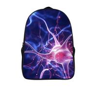 LLUTSNTH Teal Gray Rose Laptop Backpack for Men & Women Travel Daypack with Pockets, Work Bag for Office 16 In, Blue Nerve Cell, 40x28x16cm