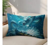 LLUTSNTH The Dragon King Throw Pillow Covers 12 "x20 Decorative Lumbar Pillowcase with Hidden Zipper Pillow Case Soft Cushion Cover for Couch Bedroom Living Room