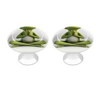 LLUTSNTH The Funny Frog Doing Yoga Kitchen Cabinet Knobs Drawer Pulls Dresser Knobs Cabinet Pull Modern Dresser Handle Stainless Steel Drawer Handles Door Handles Cupboard Pulls 2Pcs