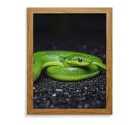 LLUTSNTH The Green Snake Diamond Painting Kits for Adults 5D DIY Drill Diamond Art Kits Arts and Crafts for Beginners Sparkling Home Wall Decor Painting for Living Room Bedroom Yellow Wood 40 * 50cm