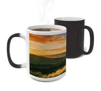LLUTSNTH The Long River Fades Into The Evening. Color Changing Mug Heat Changing Coffee Cup Funny Magic Mug Novelty Heat Sensitive Coffee Mugs for Men Women Office Christmas Birthday Gift 11 Oz