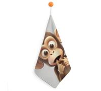 LLUTSNTH The Silent Monkey Kitchen Towels Set -1PCS Super Absorbent Hand Towels, Soft Face Towel Set with Hanging Loop Lightweight Quick Dry Microfiber Dish Towels for Yoga Camping Hotel Spa Travel